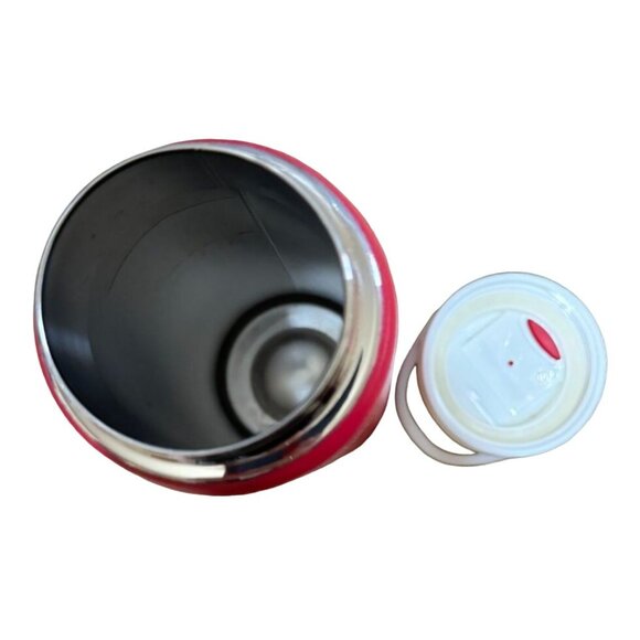 NWOT DUTCH BROS COFFEE TUMBLER STAINLESS STEEL RED WHITE 10" TALL 22 oz - Picture 3 of 3